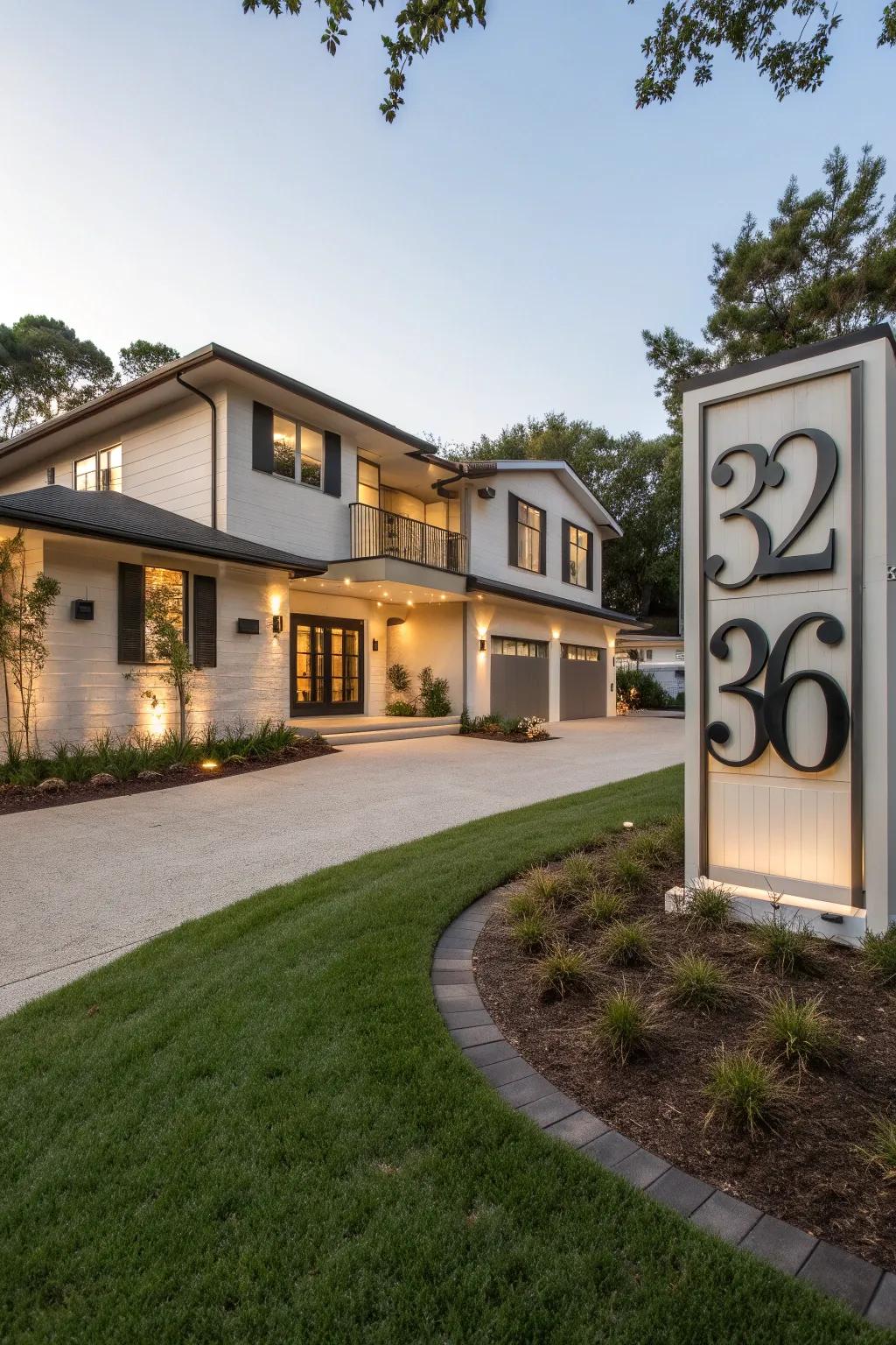 Striking address digits make a great first impression.