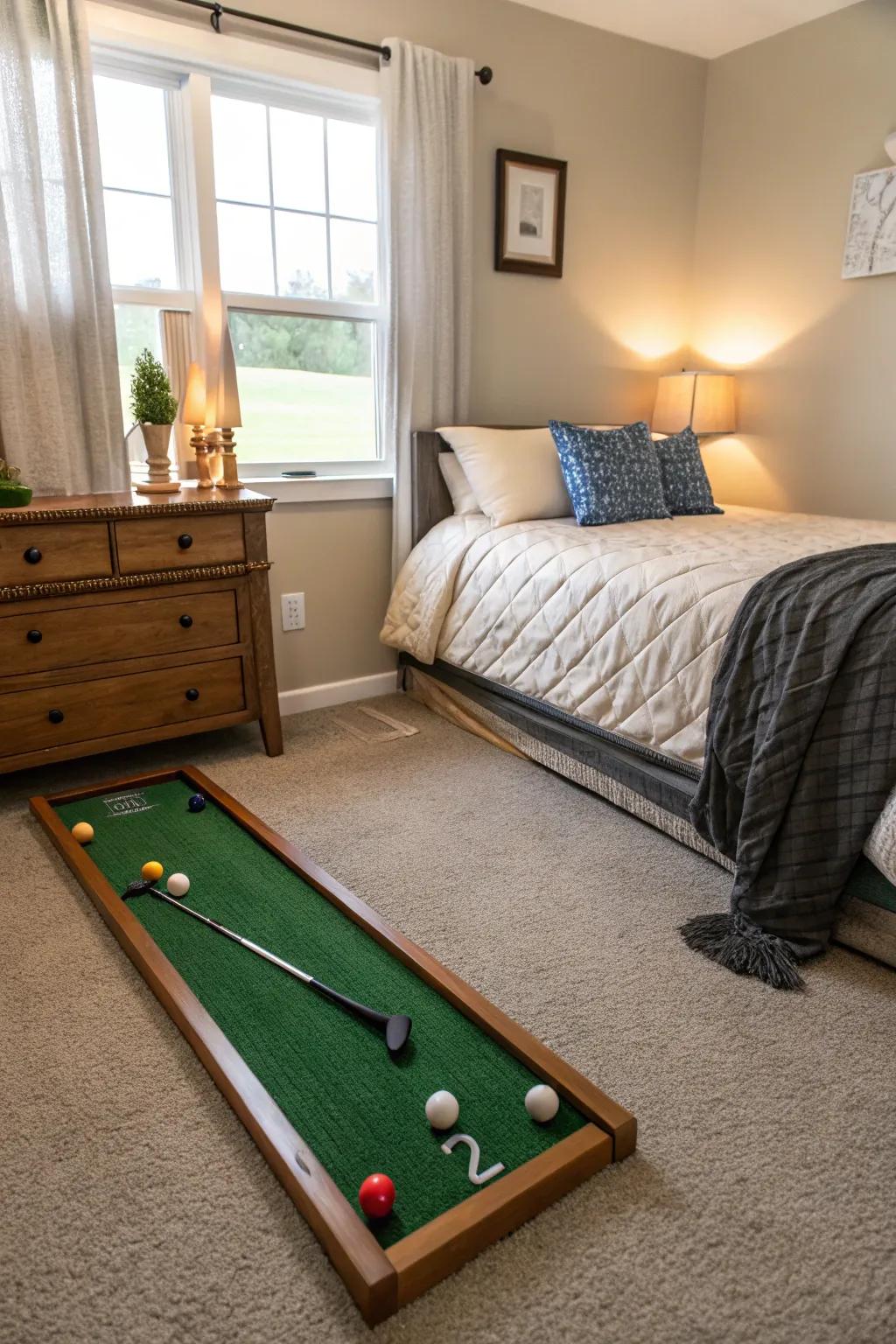 Engage with interactive sports decor.