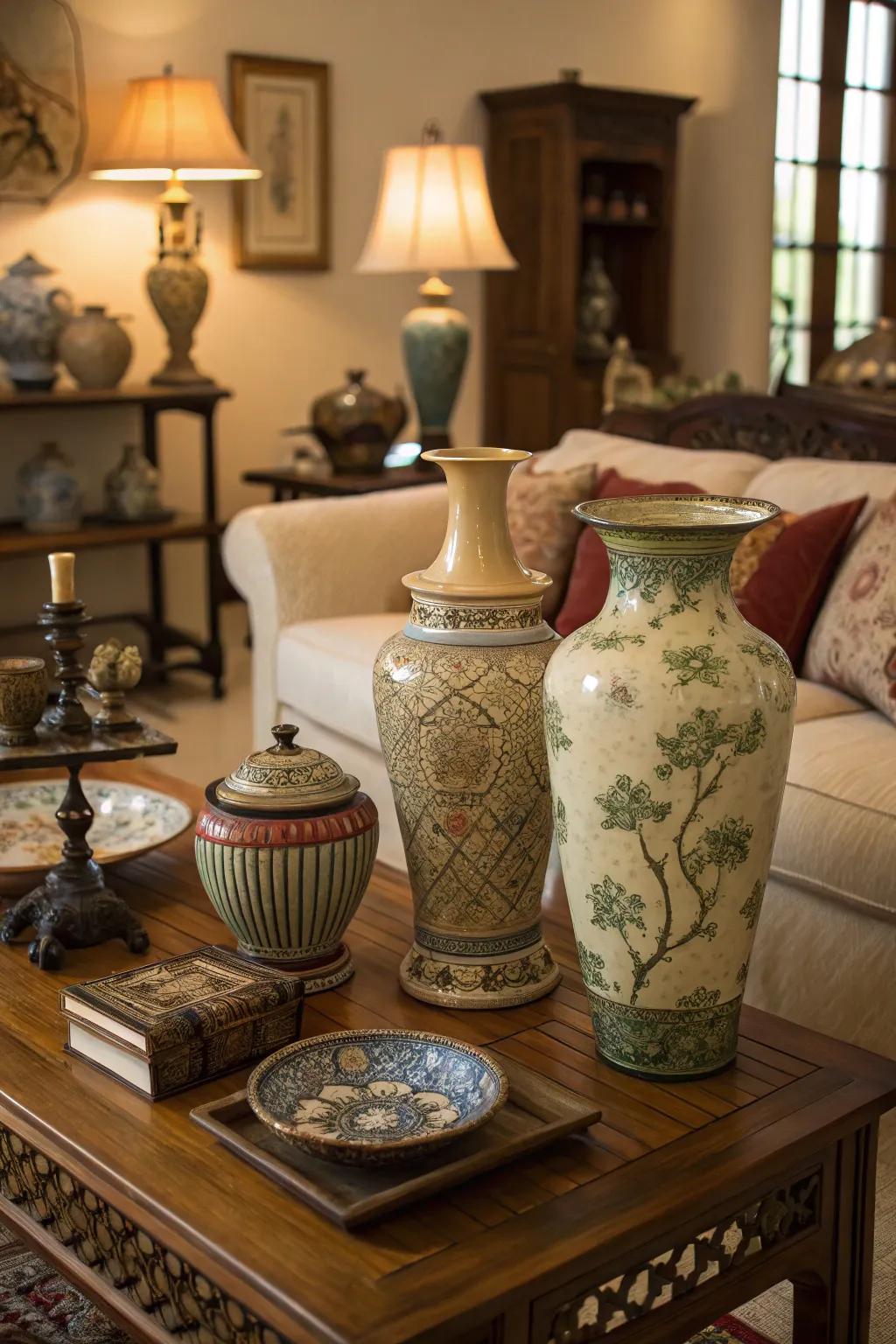 Classic acquisitions contribute character and charm to your spring embellishments.