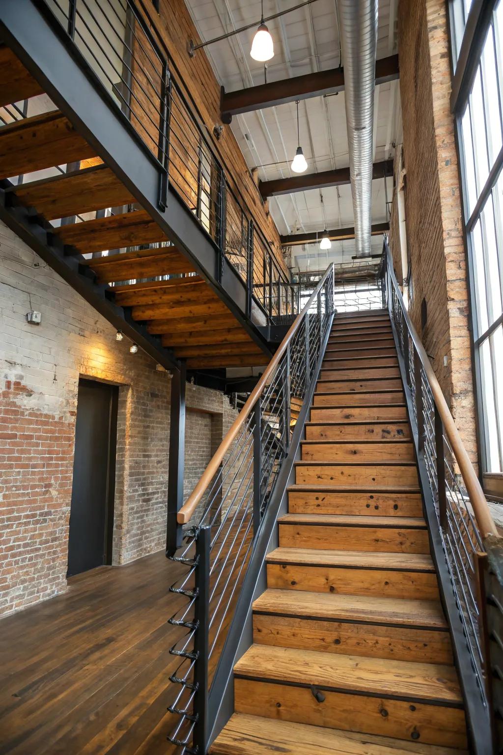 Recent industrial parts deliver an inventive, city stair design.