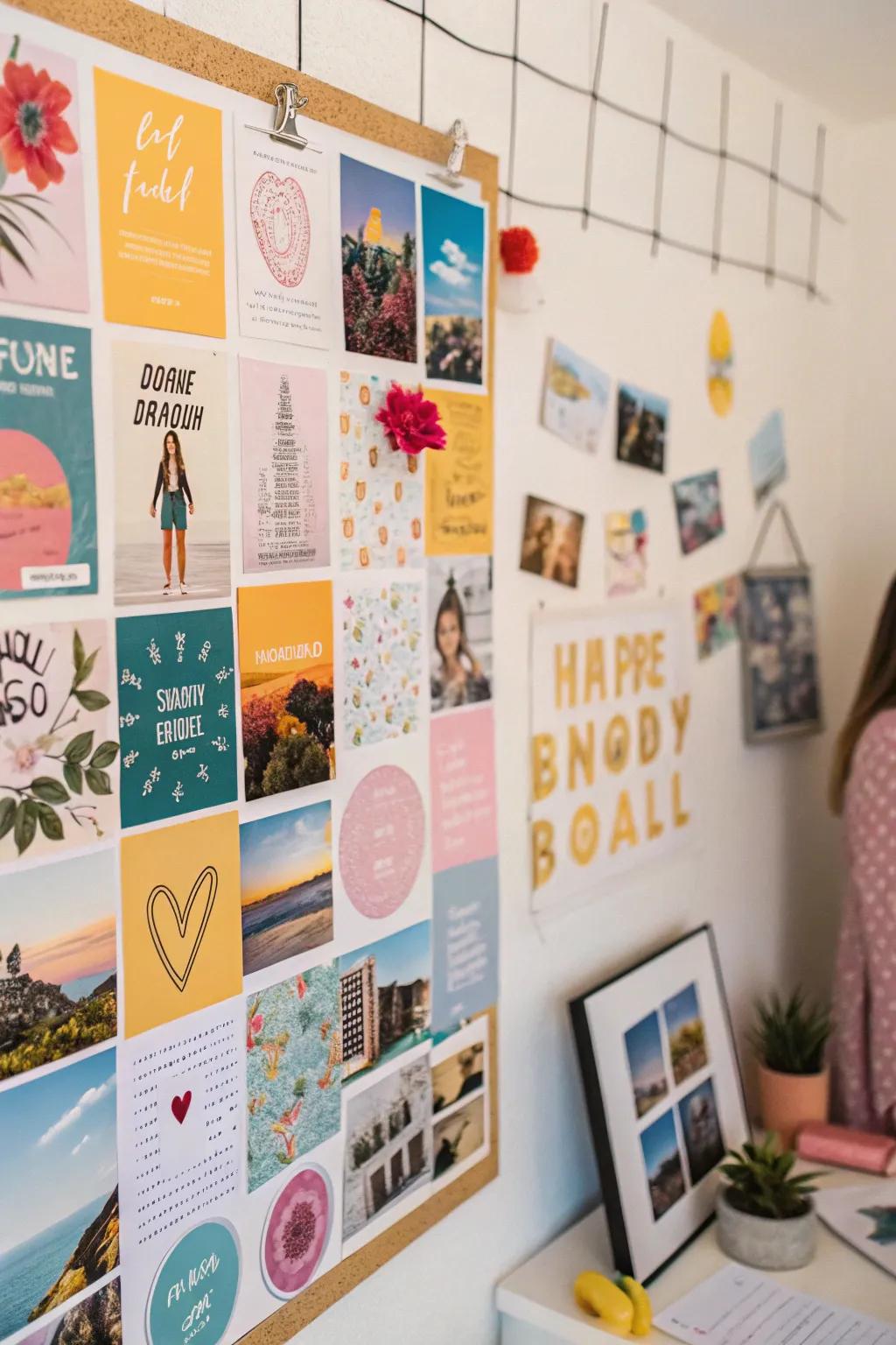 Visualize your aspirations with a dynamic mood board created from stickers.