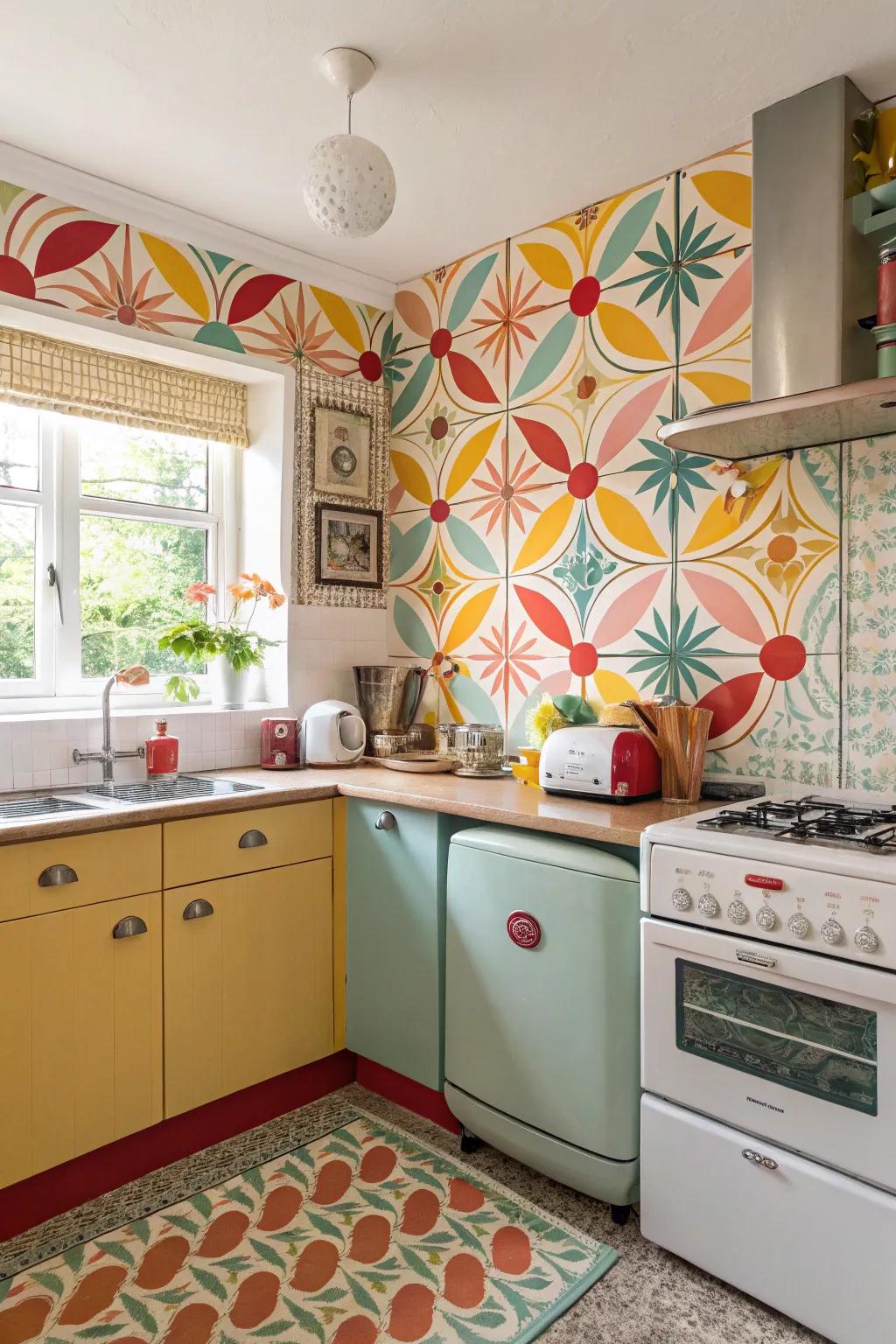 Inject fun using retro wallpaper.