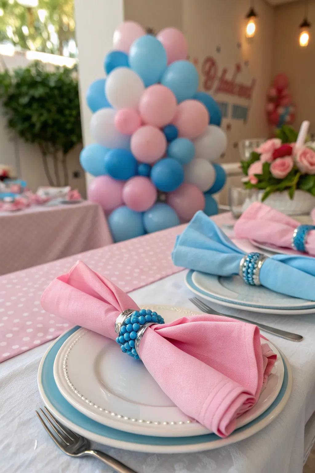 Themed napkin rings add a cohesive touch to your table decor.