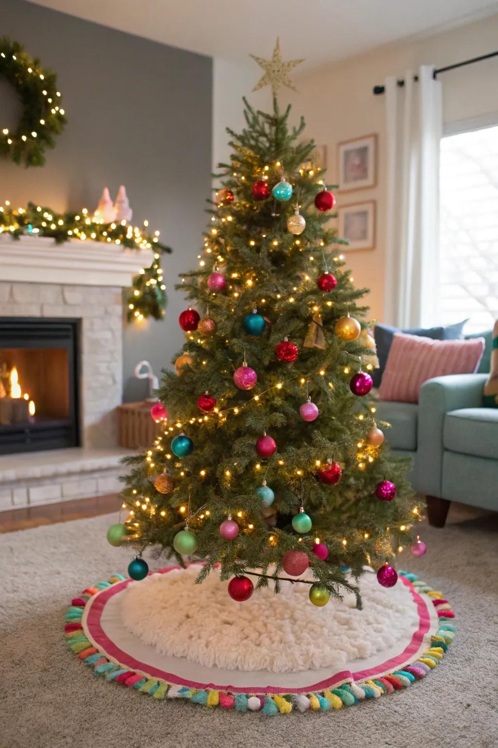Fuzzies introduce a touch of fun and festivity to your tree base.
