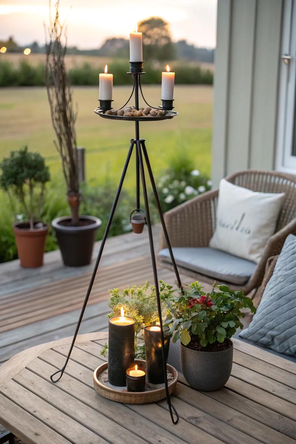 Multi-tasking blueprints present in three-legged vessels yield adaptable d&eacute;cor resolutions.