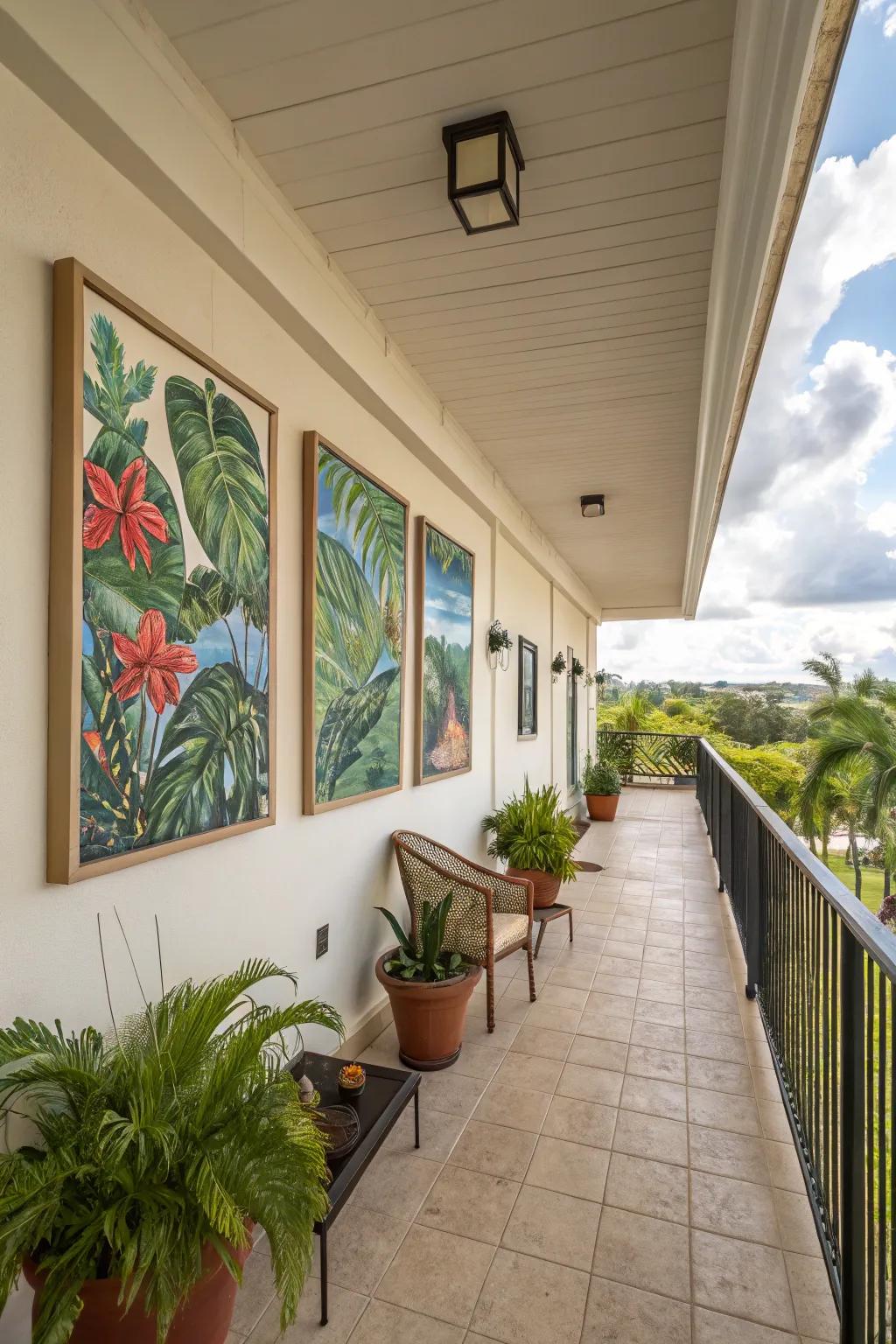 Enhance your tropical theme through dynamic artistic pieces.