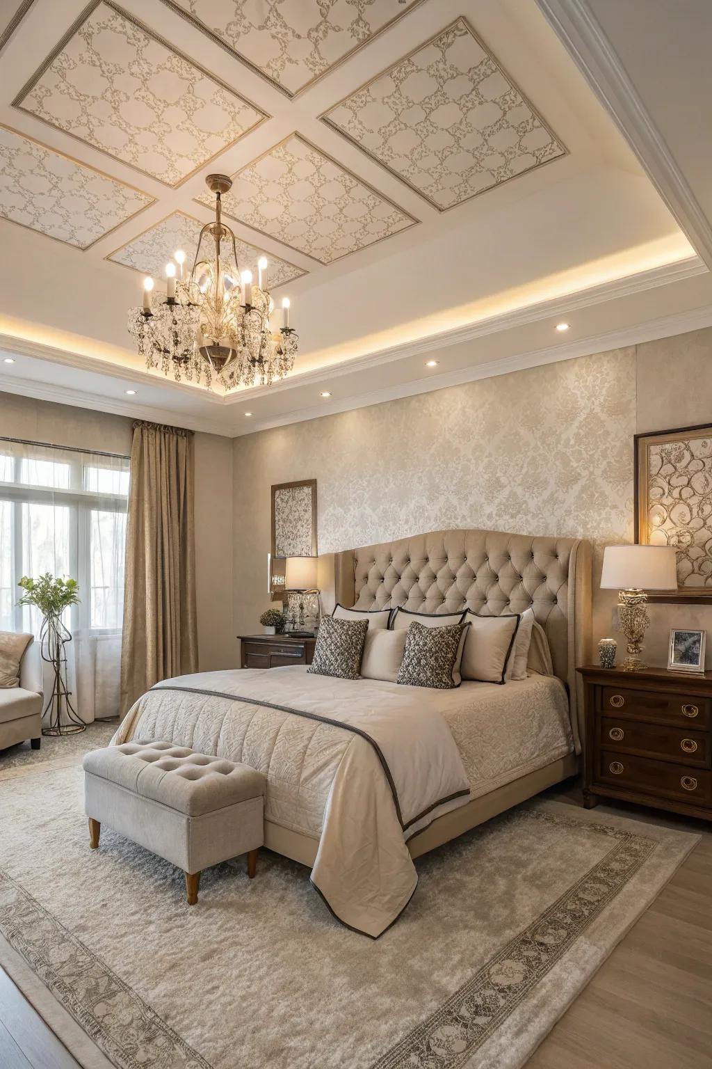A fabric ceiling adds charm.