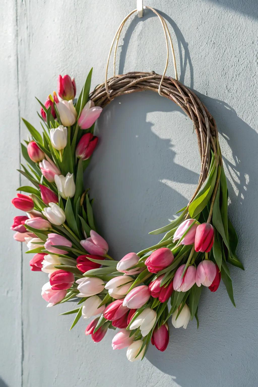 Add a burst of color to your winter days with this stunning Lily Wreath &ndash; a perfect blend of minimalist elegance and bohemian charm!