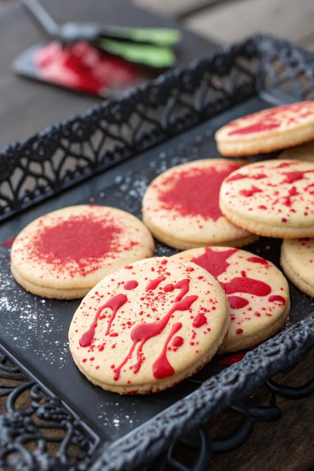 Crimson splatter pastries are a deliciously ghastly treat.