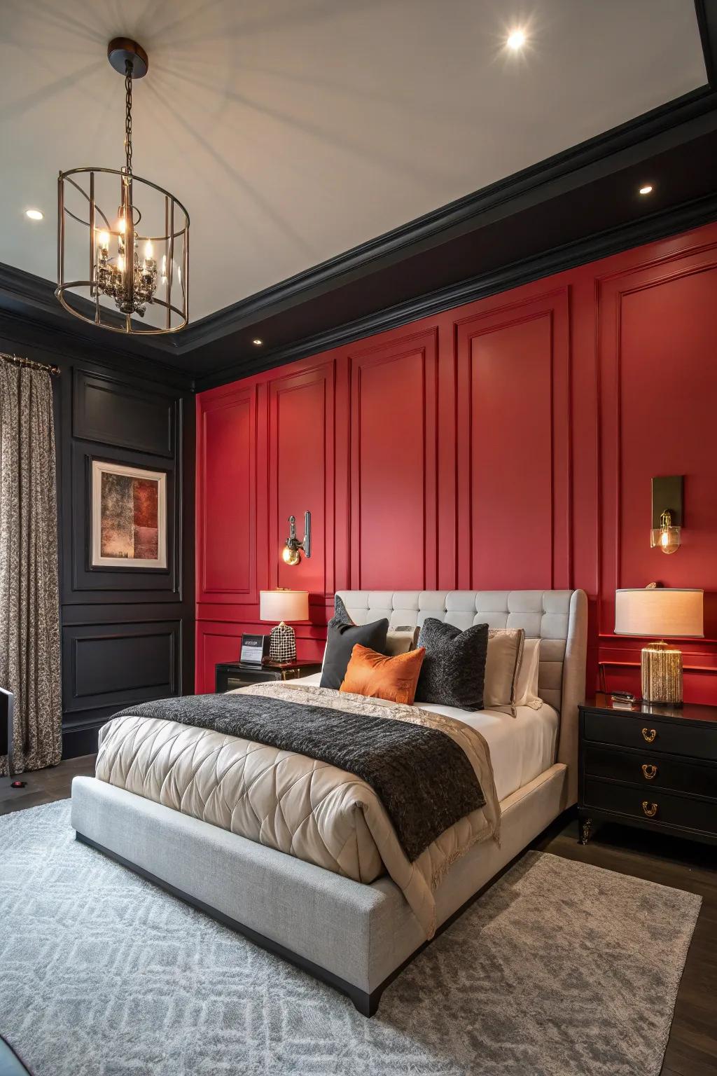 Strong colors in paneling create a striking and comfortable escape.