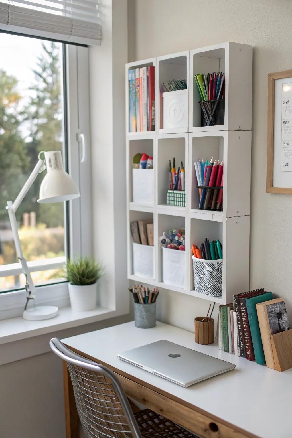Boost productivity with organized office cubes.