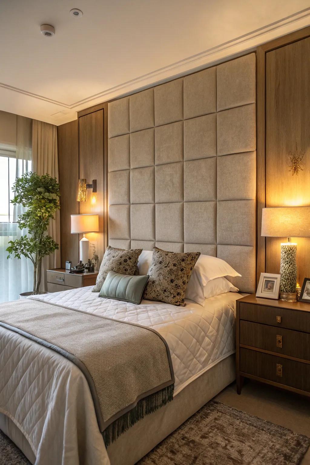 Cozy with textile panels.