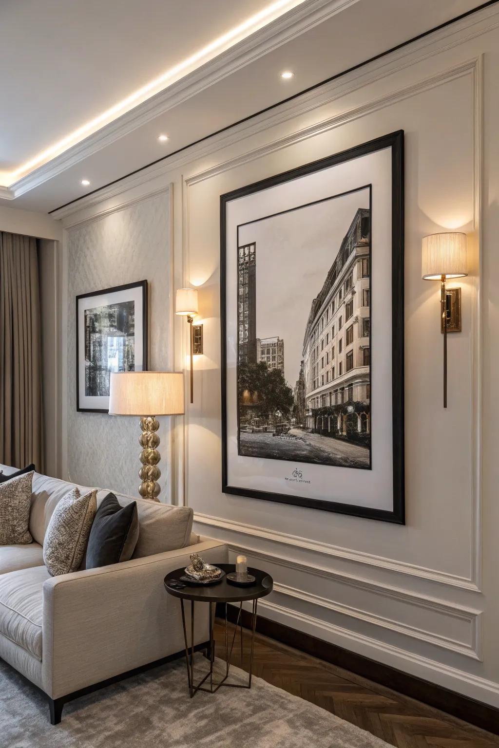 Black and white posters offer timeless elegance.