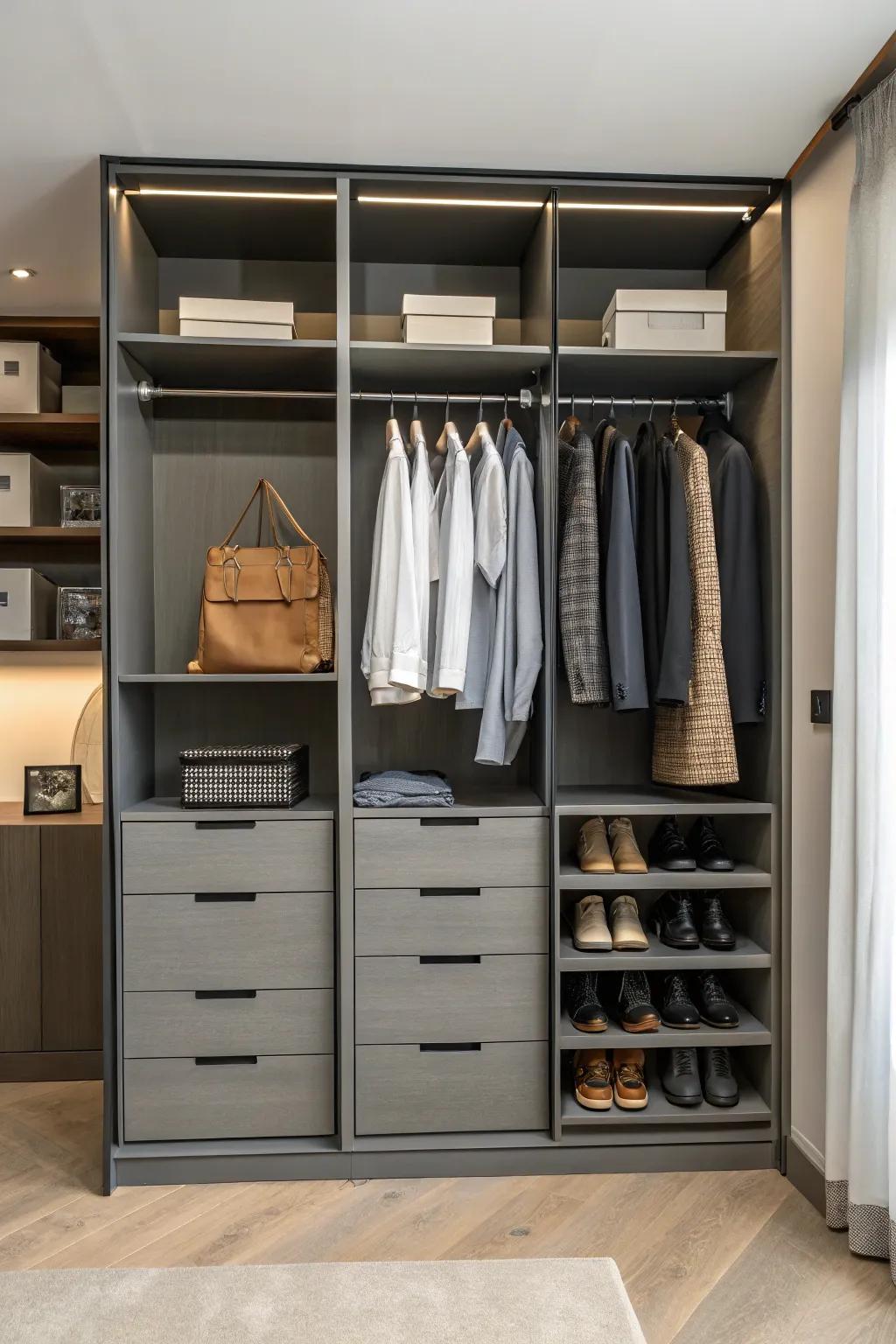A versatile modular wardrobe system.