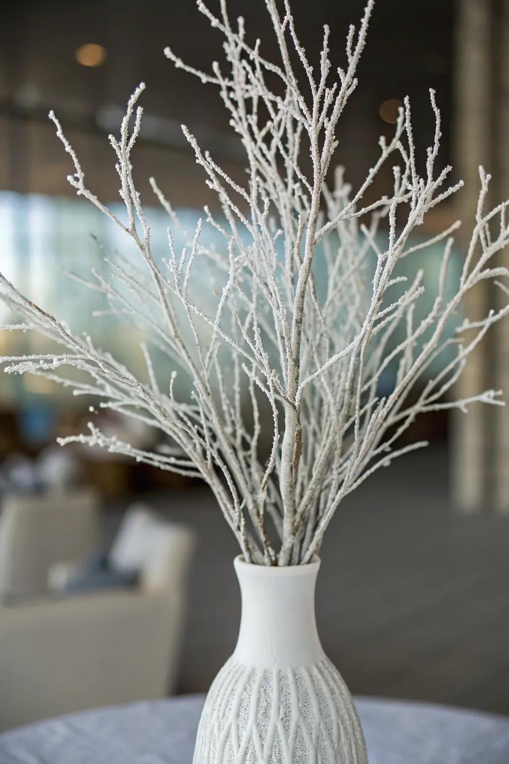 Sprigs bestowing a frosty nuance to your design.