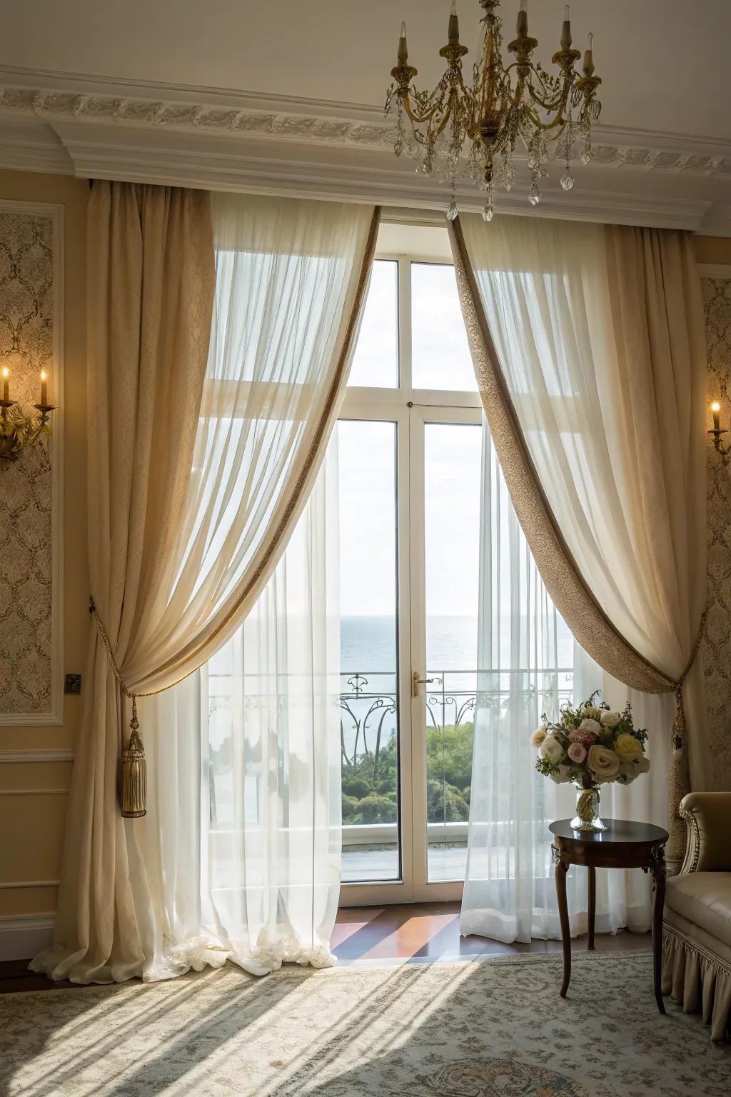 Gossamer panels deliver elegance and seclusion.