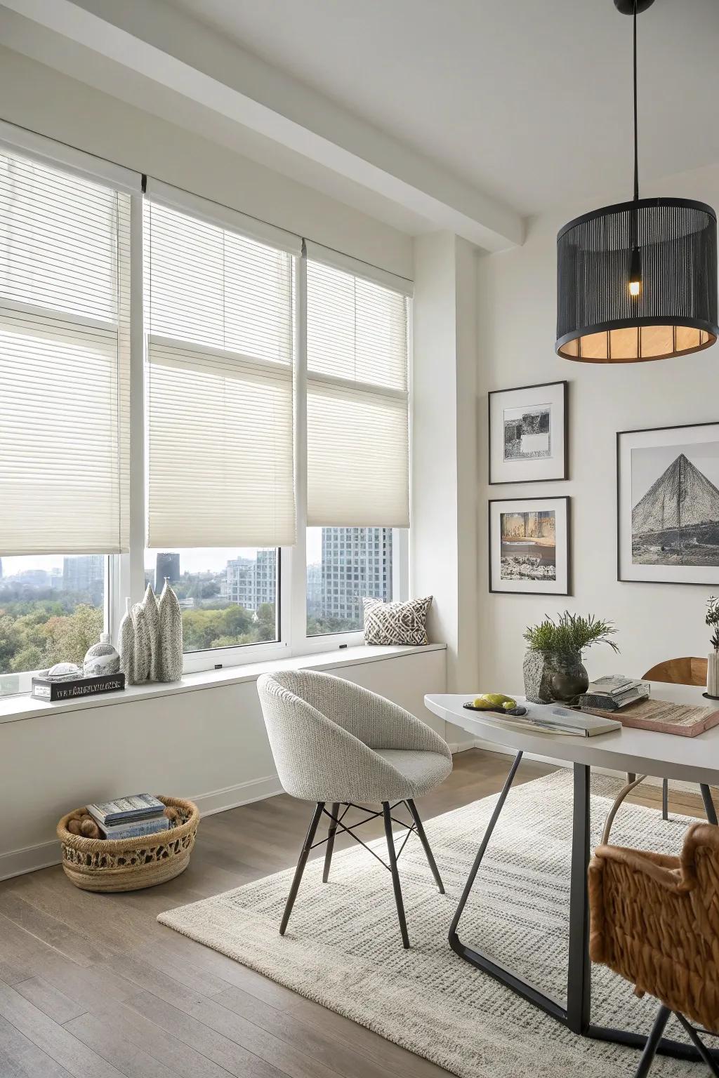 Combine elegance and function with energy-efficient layered shades.