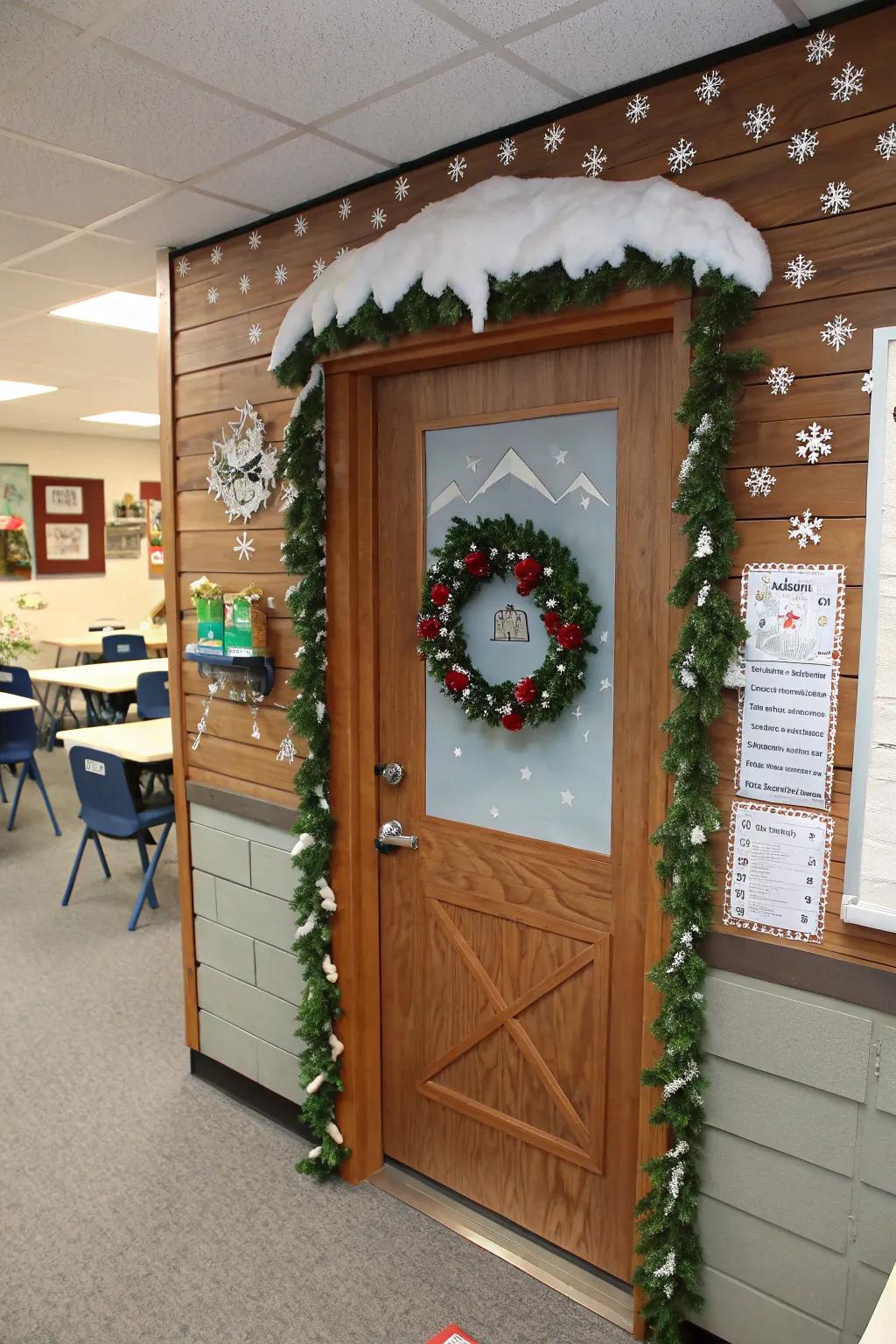 A heartfelt and welcoming pleasant cabin door.