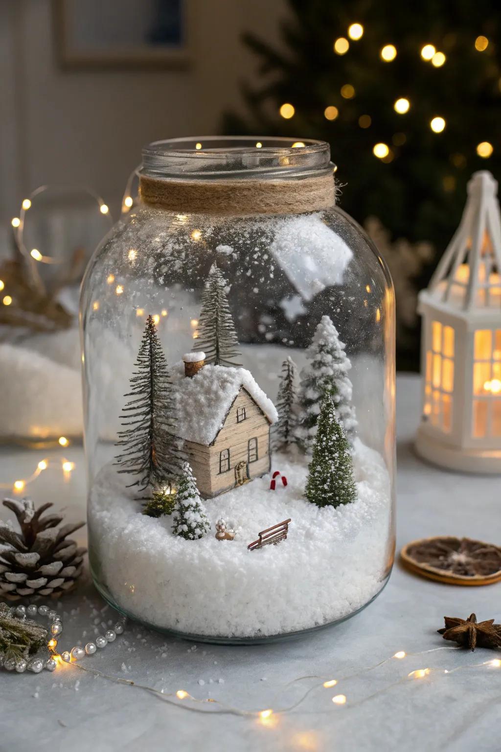 A snowscape in a container infuses customized charm into your decor.