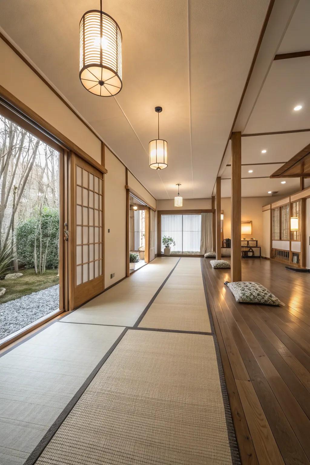 Natural movement in floor bridges establishes a seamless and calming atmosphere.