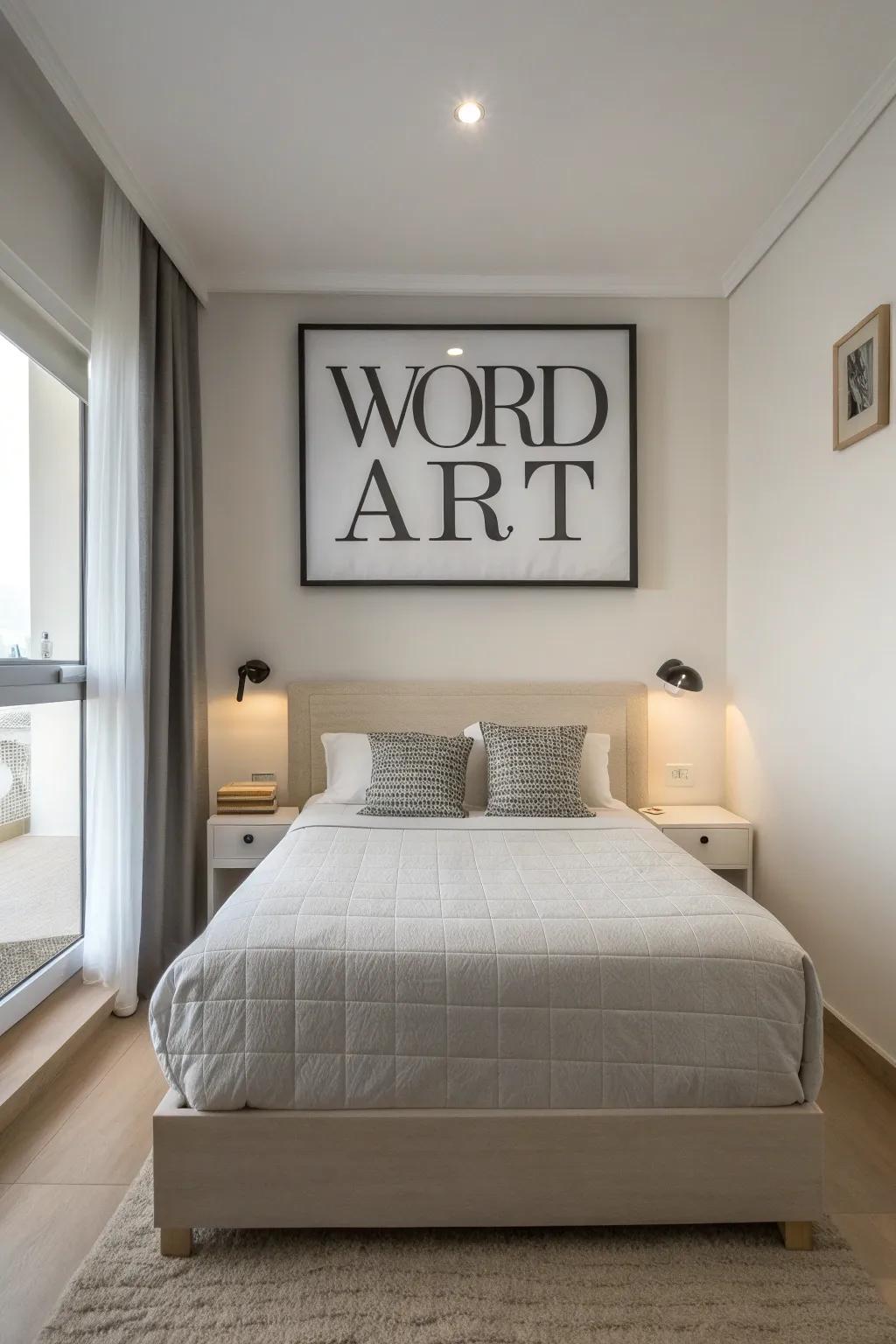 Monochrome word art offers sleek sophistication.