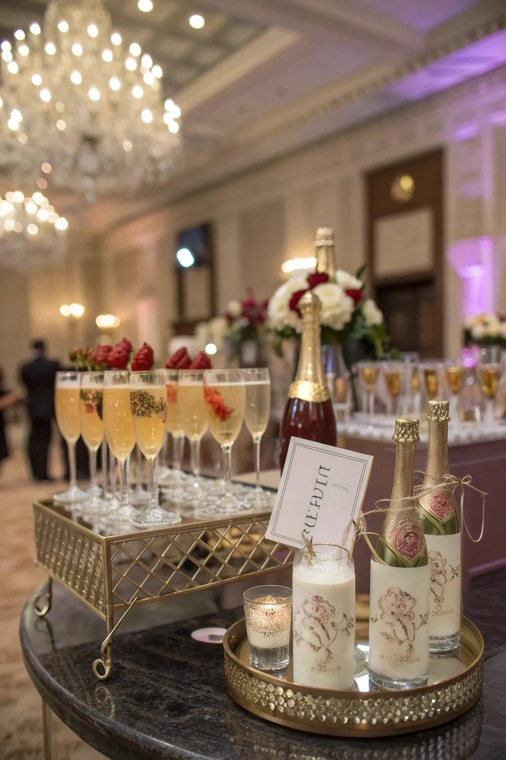 Offer a toast with a sparkling raise station.