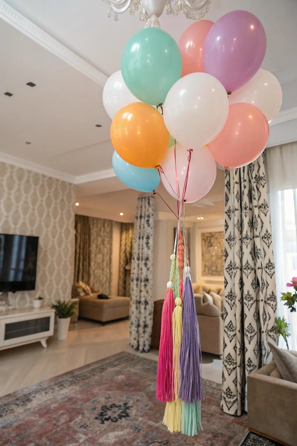 Balloon fringes add flair and movement to decorations.