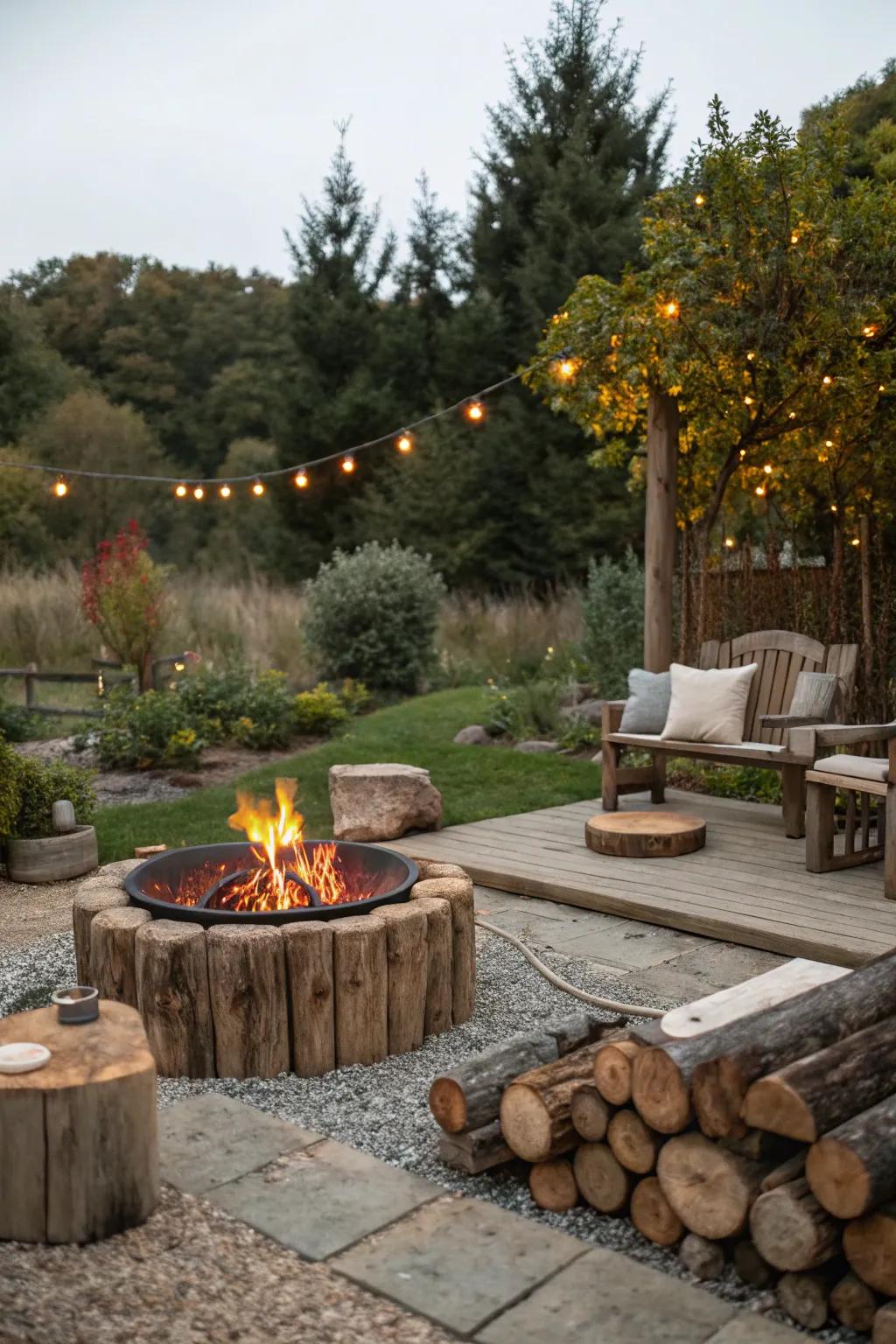 Countryside lumber elements add a natural and sustainable attribute.