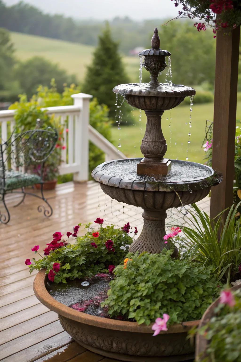 Water features add tranquility and charm to your deck.