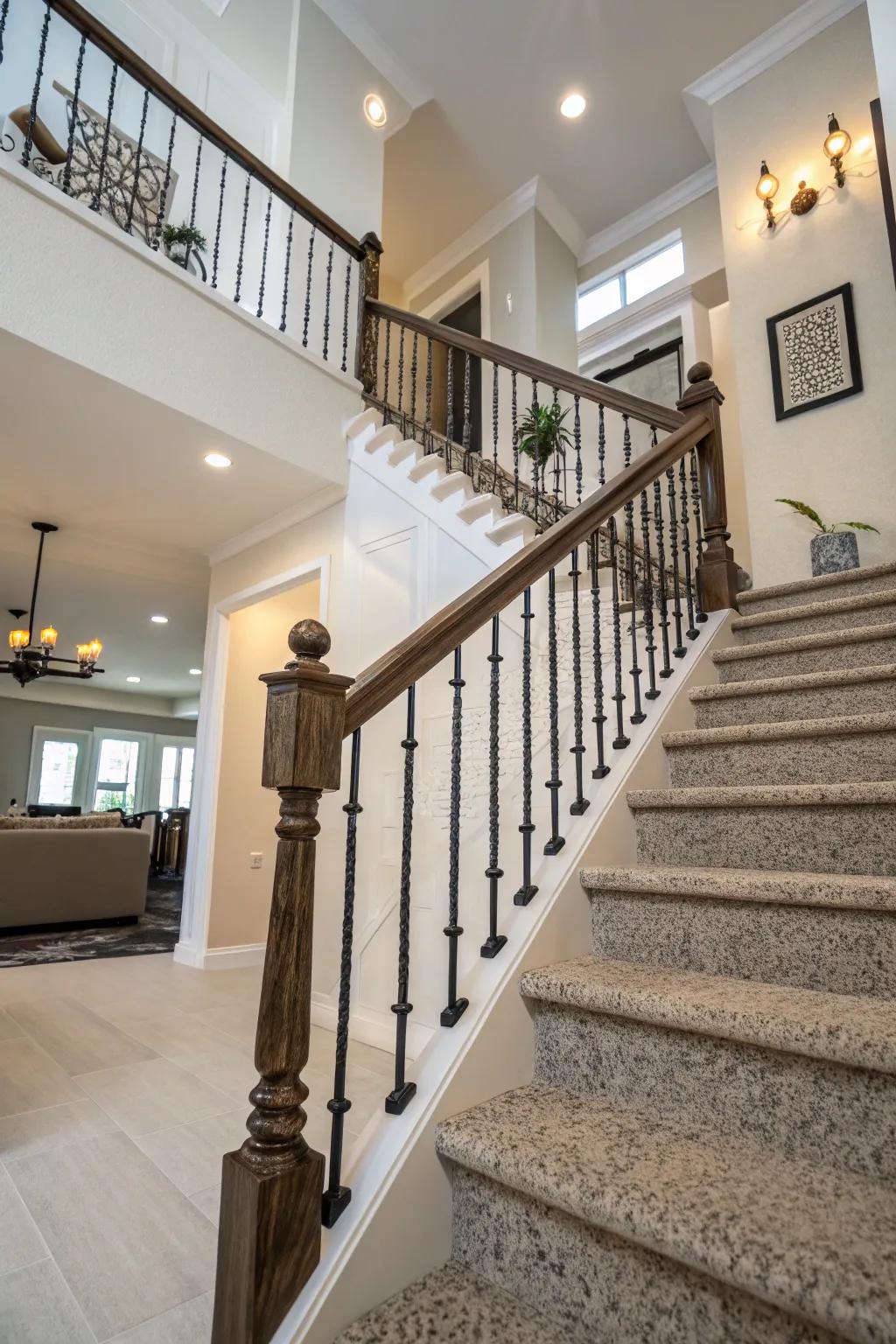 Unique textures through textured finish railings.