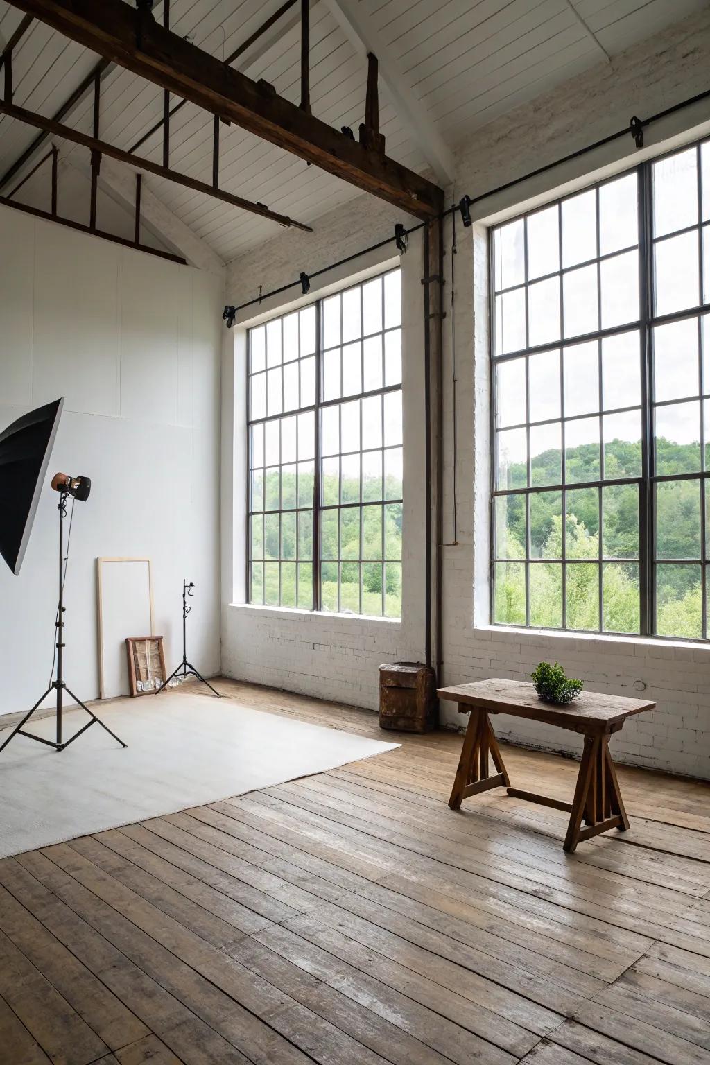 Barn studios present a calm space for creation.