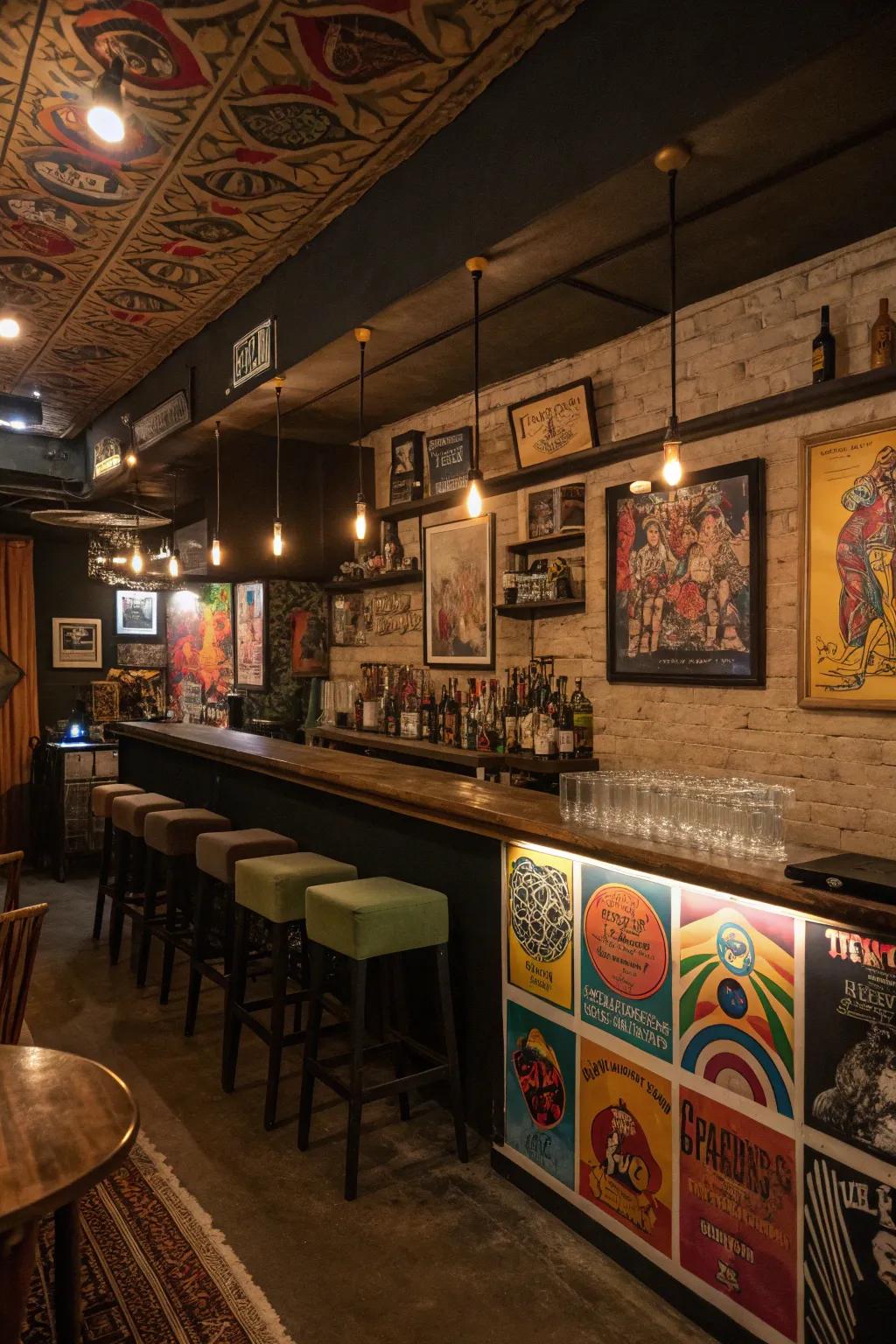 Artistic decor adds character and personal style.