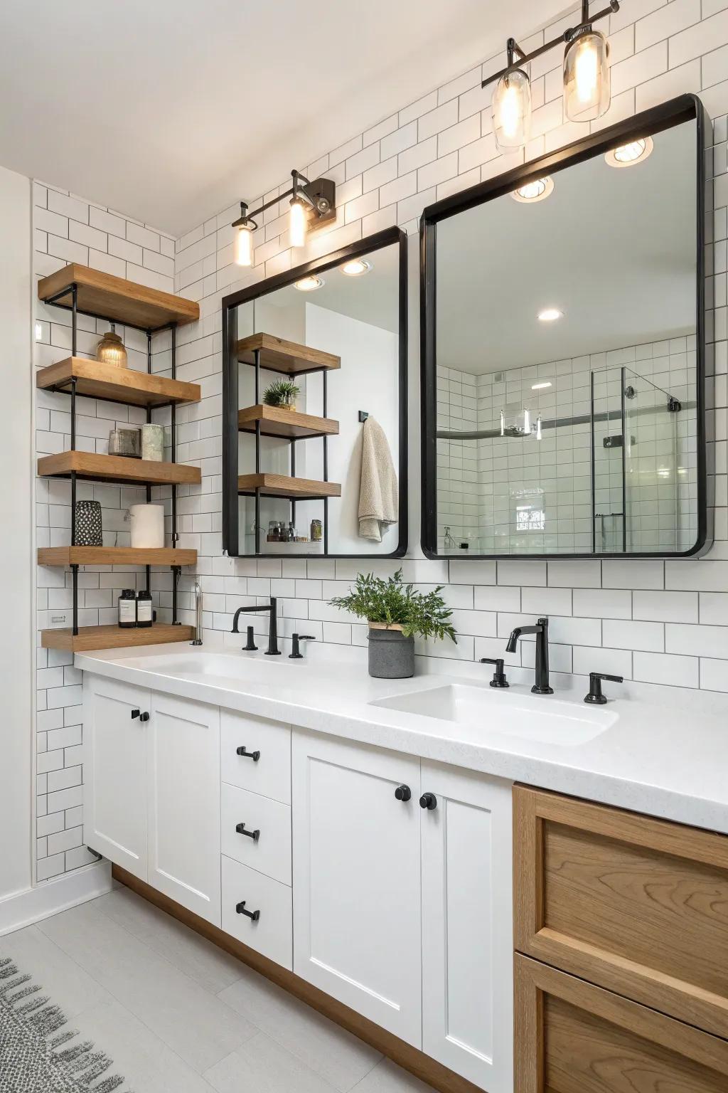 Coordinated elements establish a harmonious lavatory design.