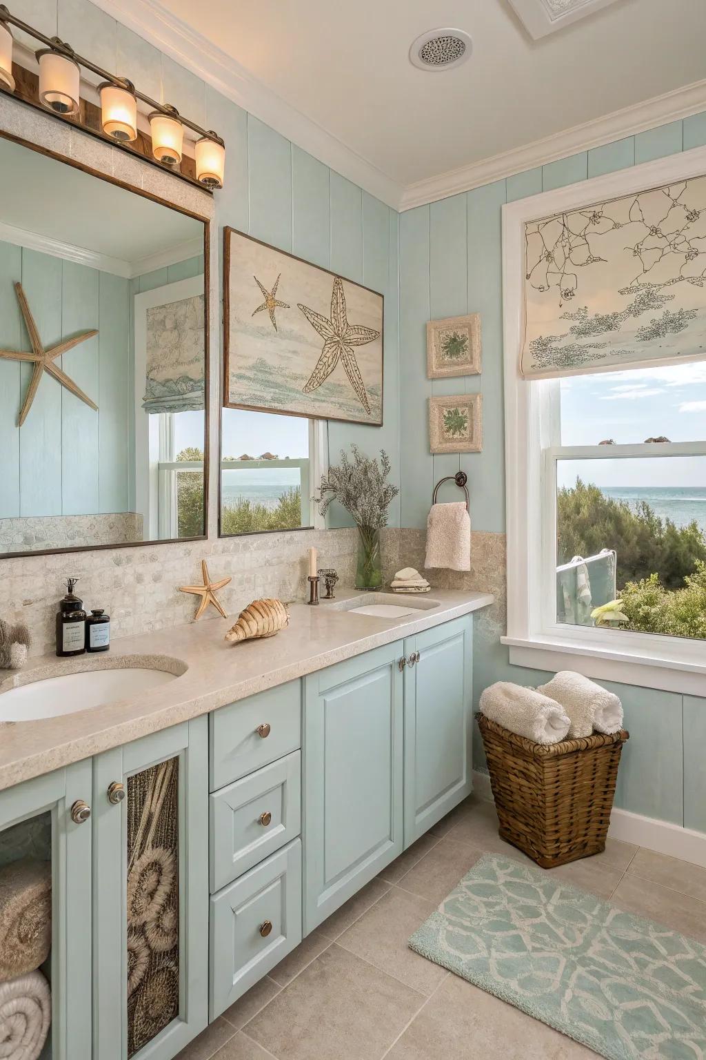 A coastal bathroom delivering a refreshing retreat.