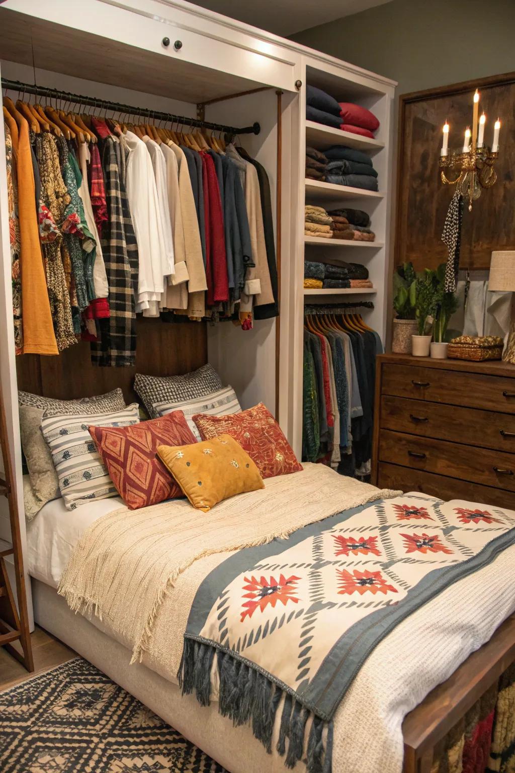 Diverse design infuses life and character into your closet bed.