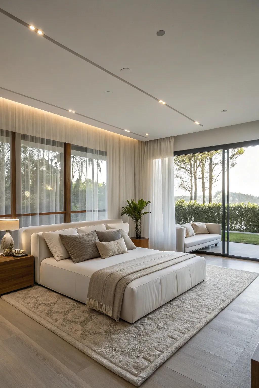 A slick sectional, providing ample seating.