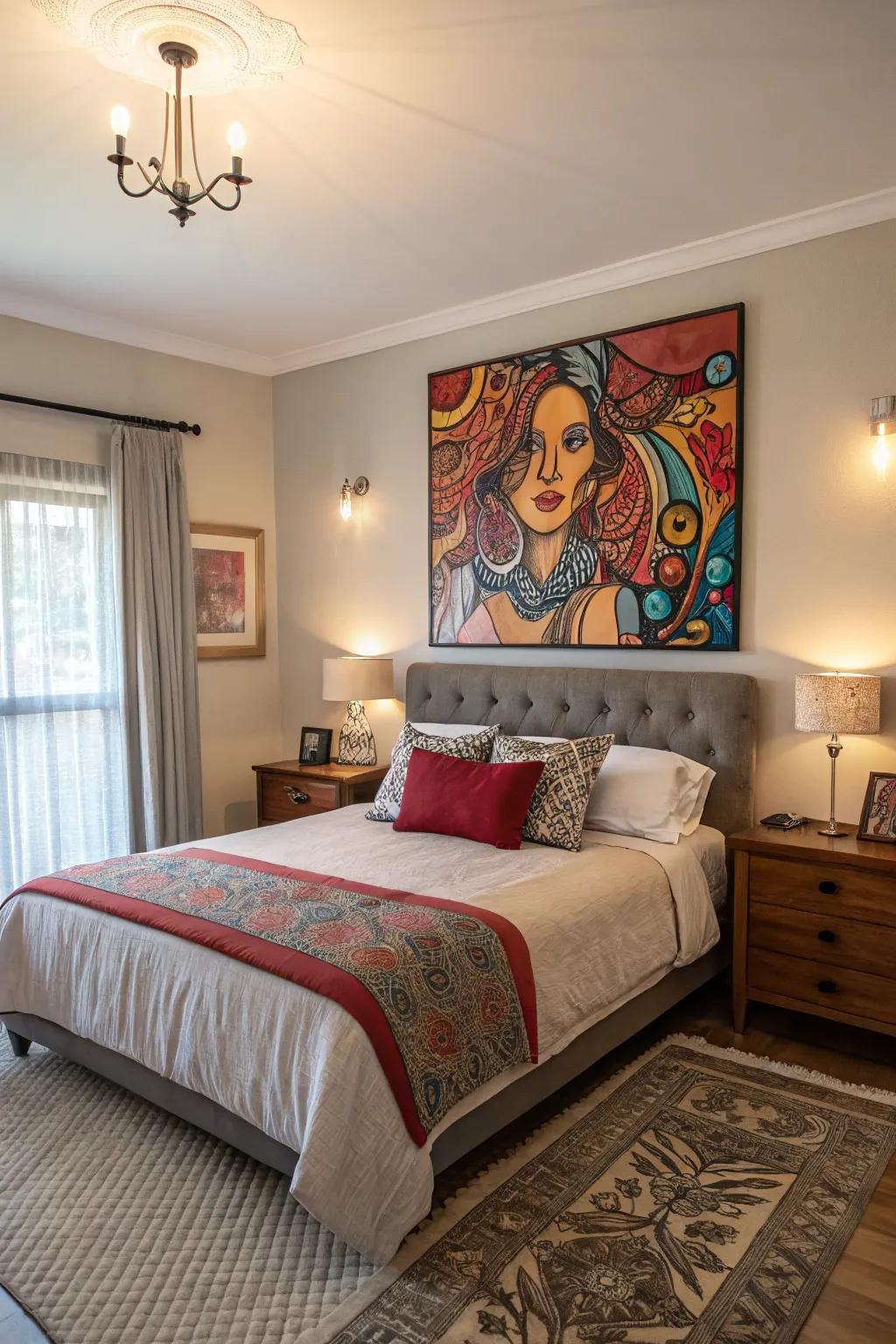 Art adds a striking focal point.