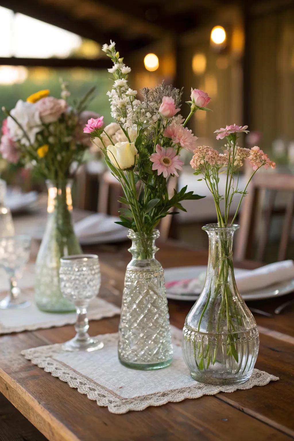 Classic glassware presents a nostalgic and graceful accent.