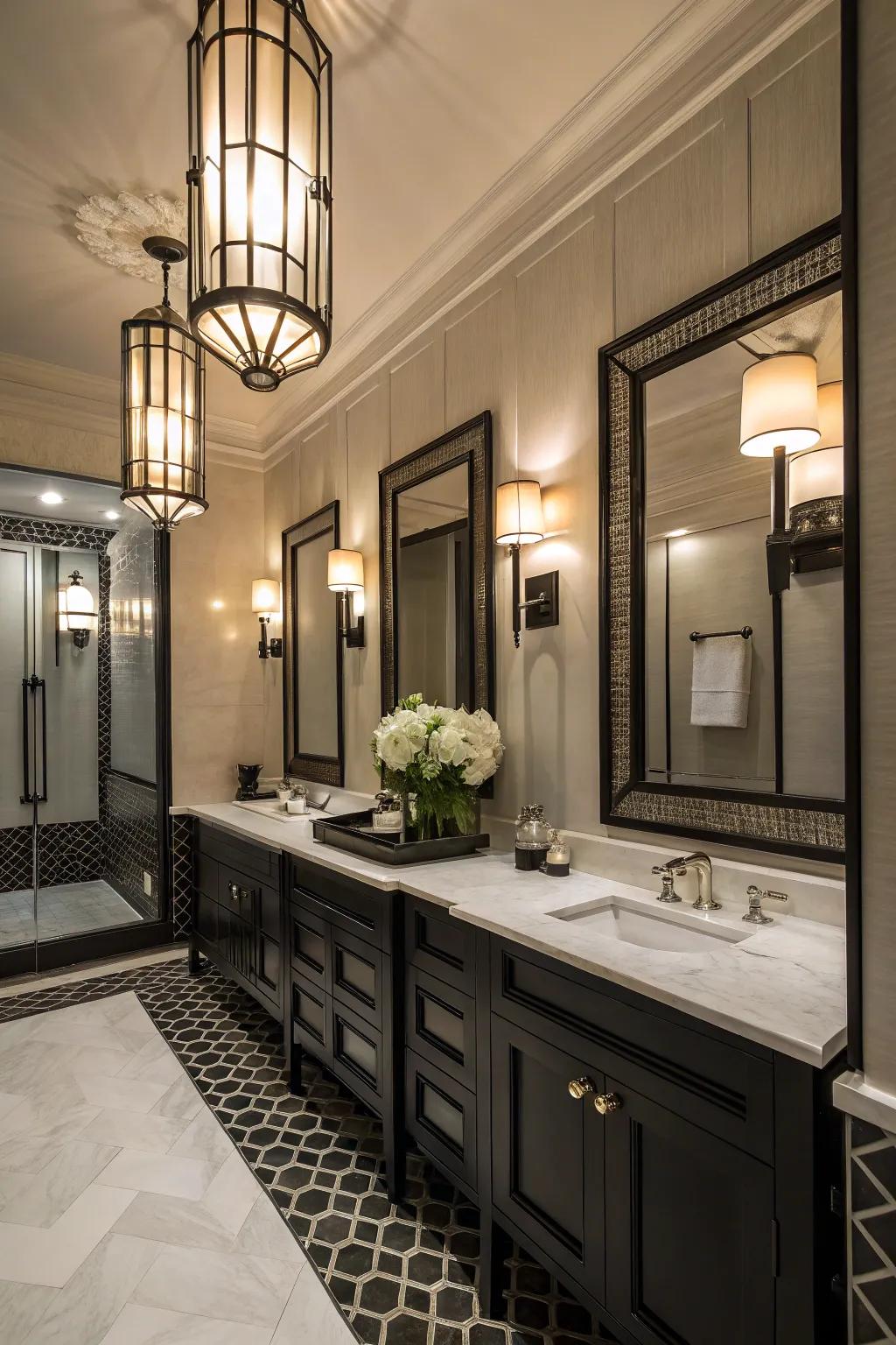 Tiered illumination enhances the pleasant ambiance.