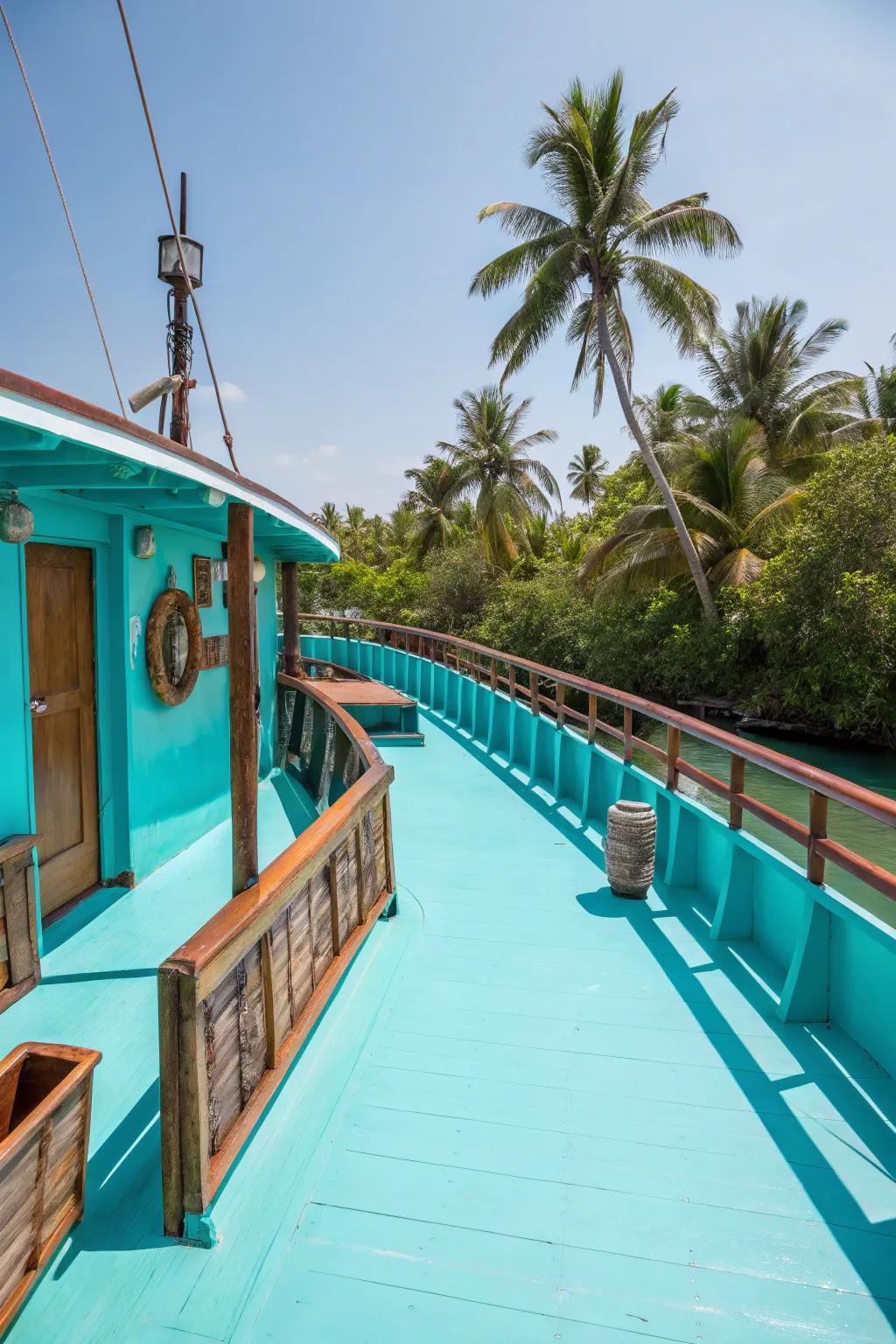 Turquoise delivers a tropical sensation to your deck.