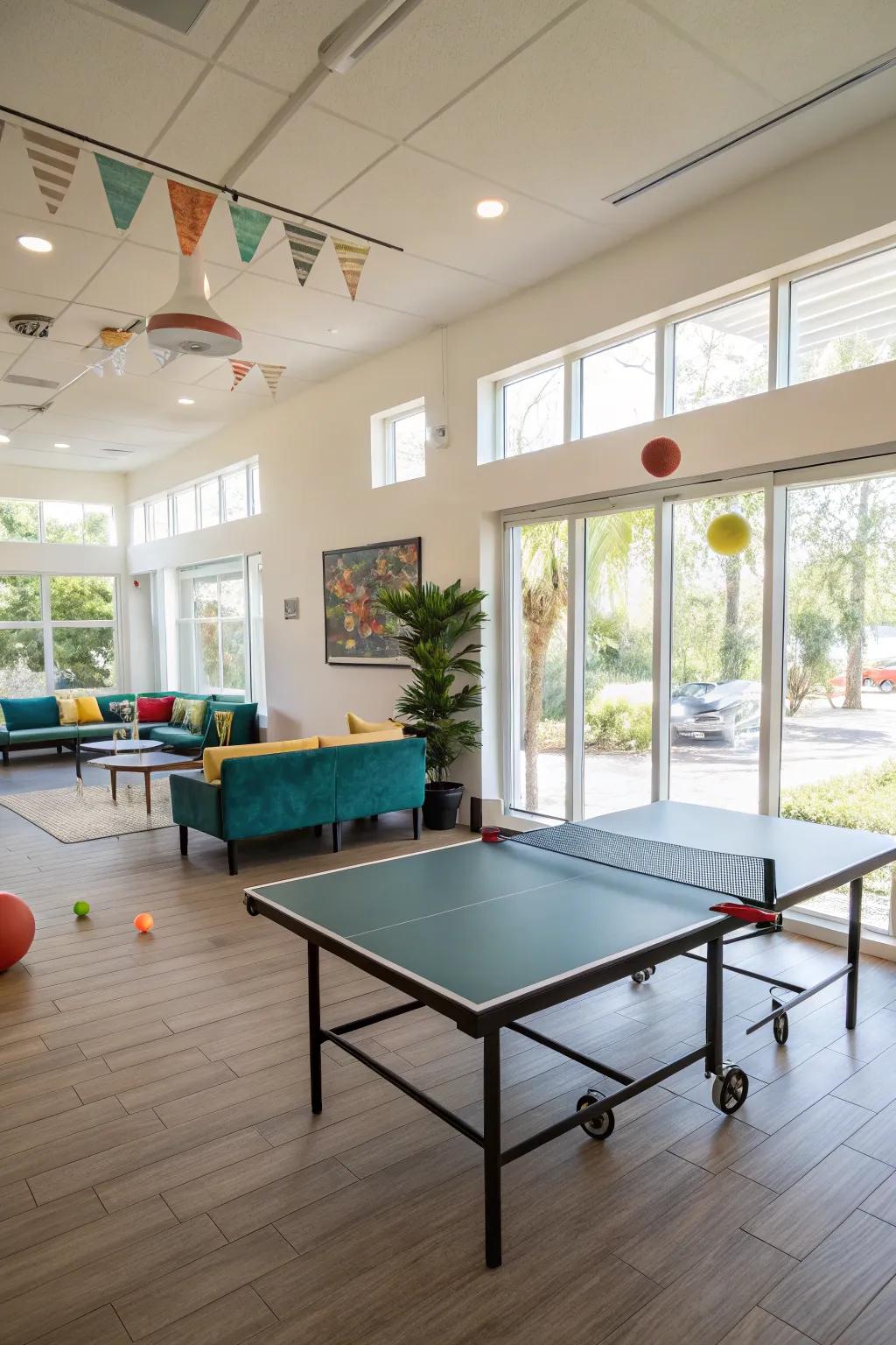 A table tennis table builds excitement and action to your game room.