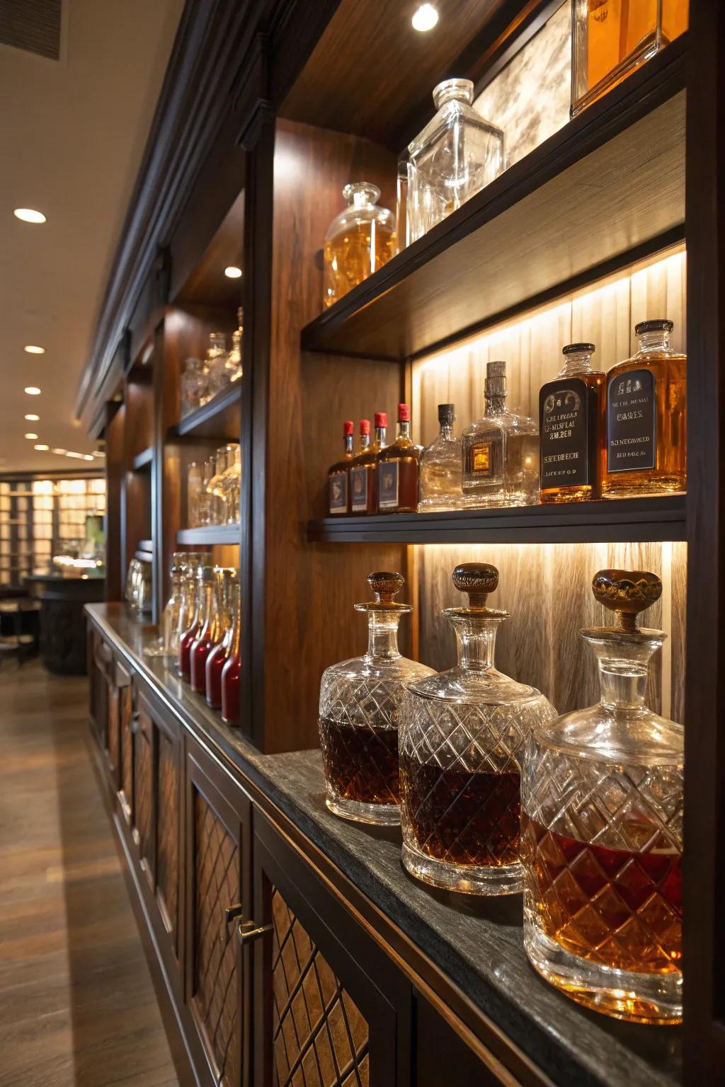 Fancy decanters amplify grace and flavor.