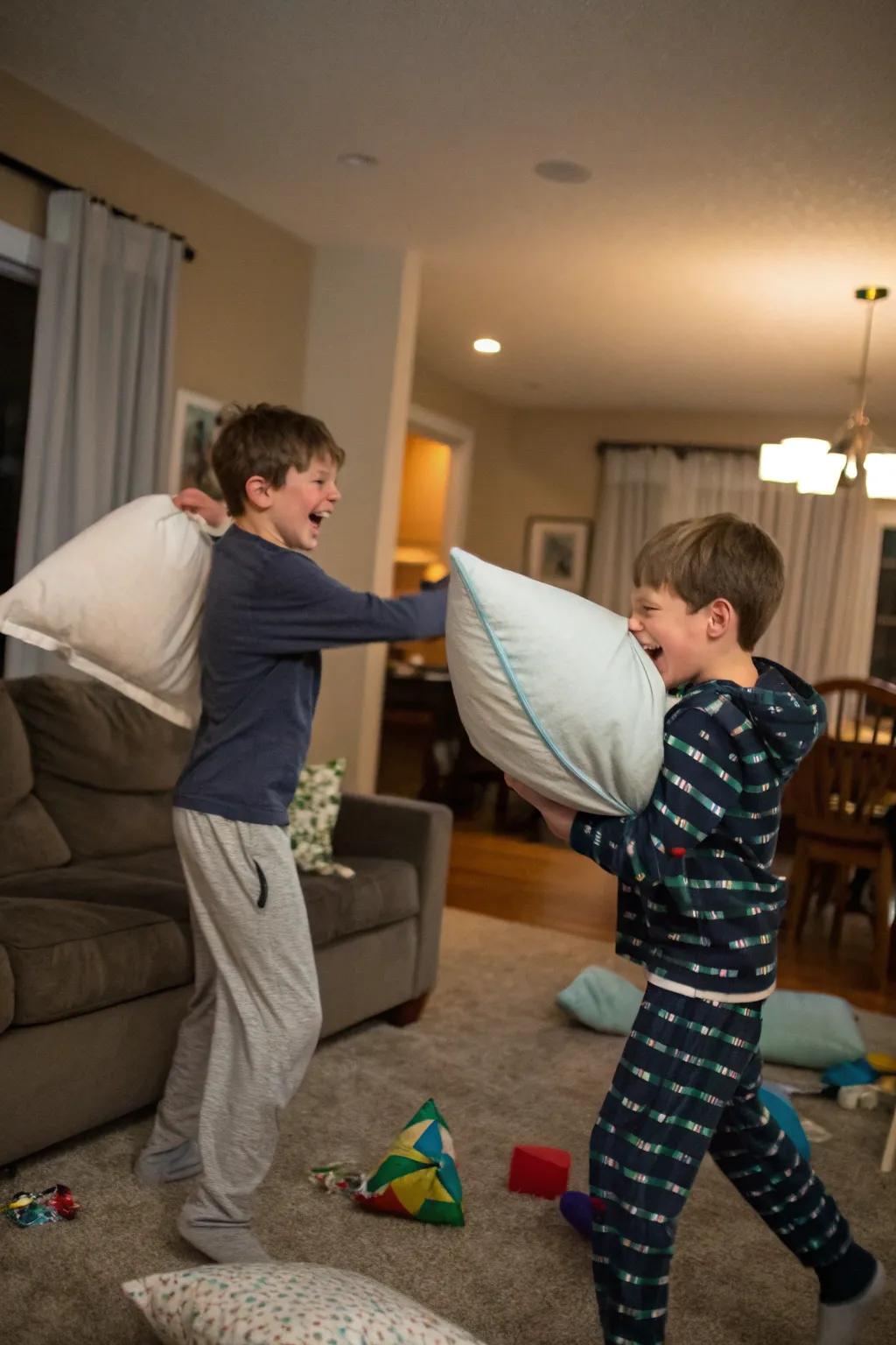 A cushion clash championship introduces excitement and laughter.
