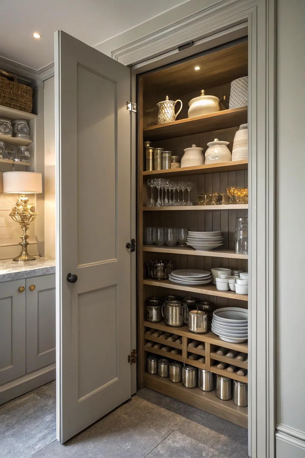 A secretive service space hidden behind a discreet entrance for a wow factor.