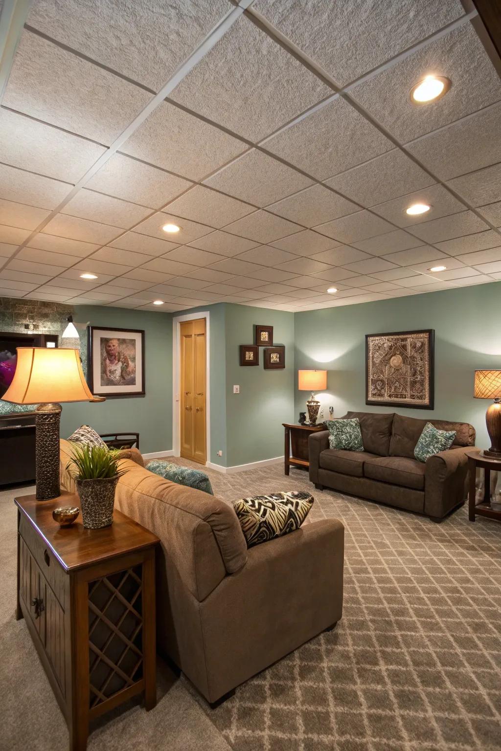 Enhance your area using a stylish dangling ceiling.