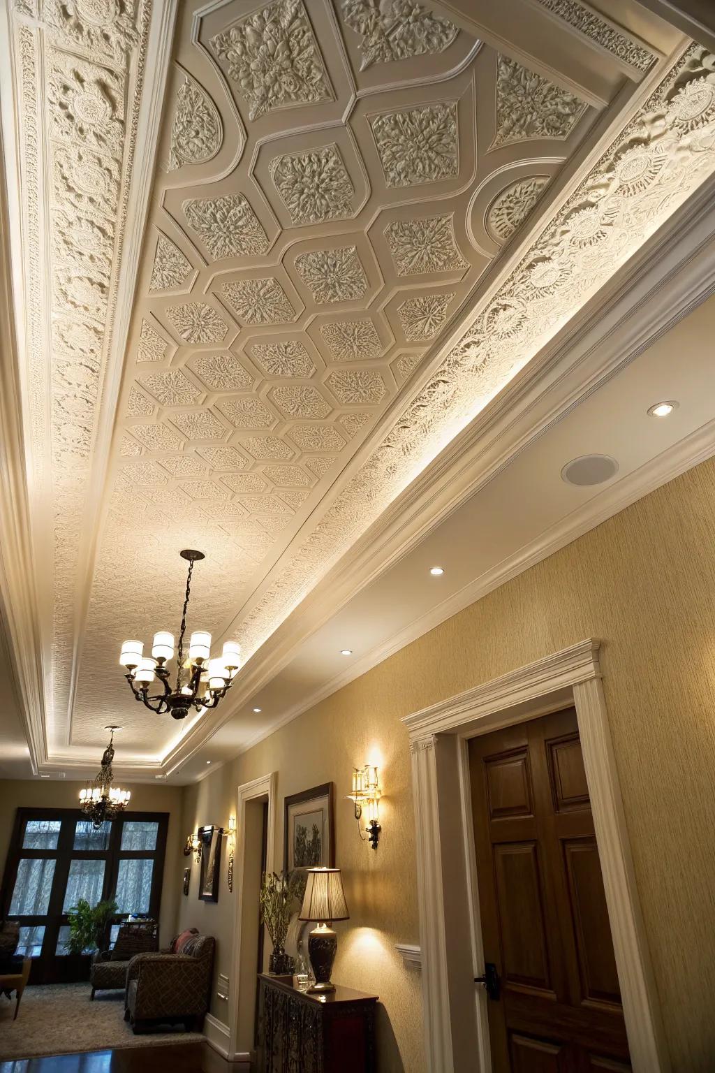 Textured plaster trims for added interest.