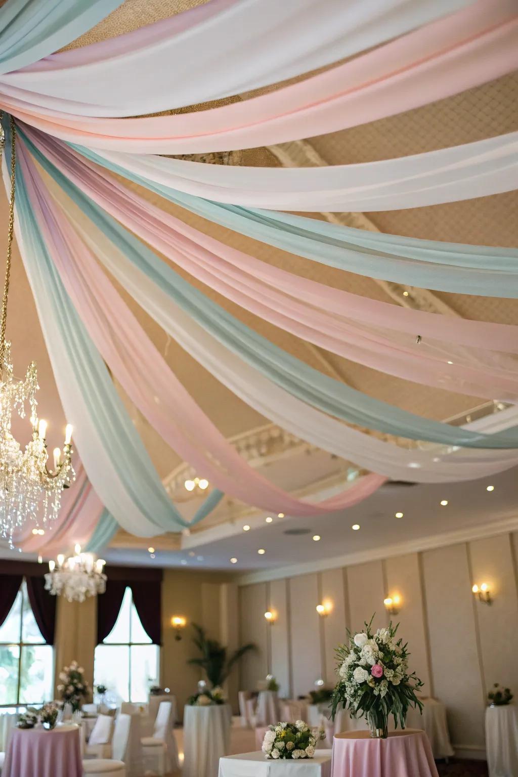 Band drapes provide romantic elegance.
