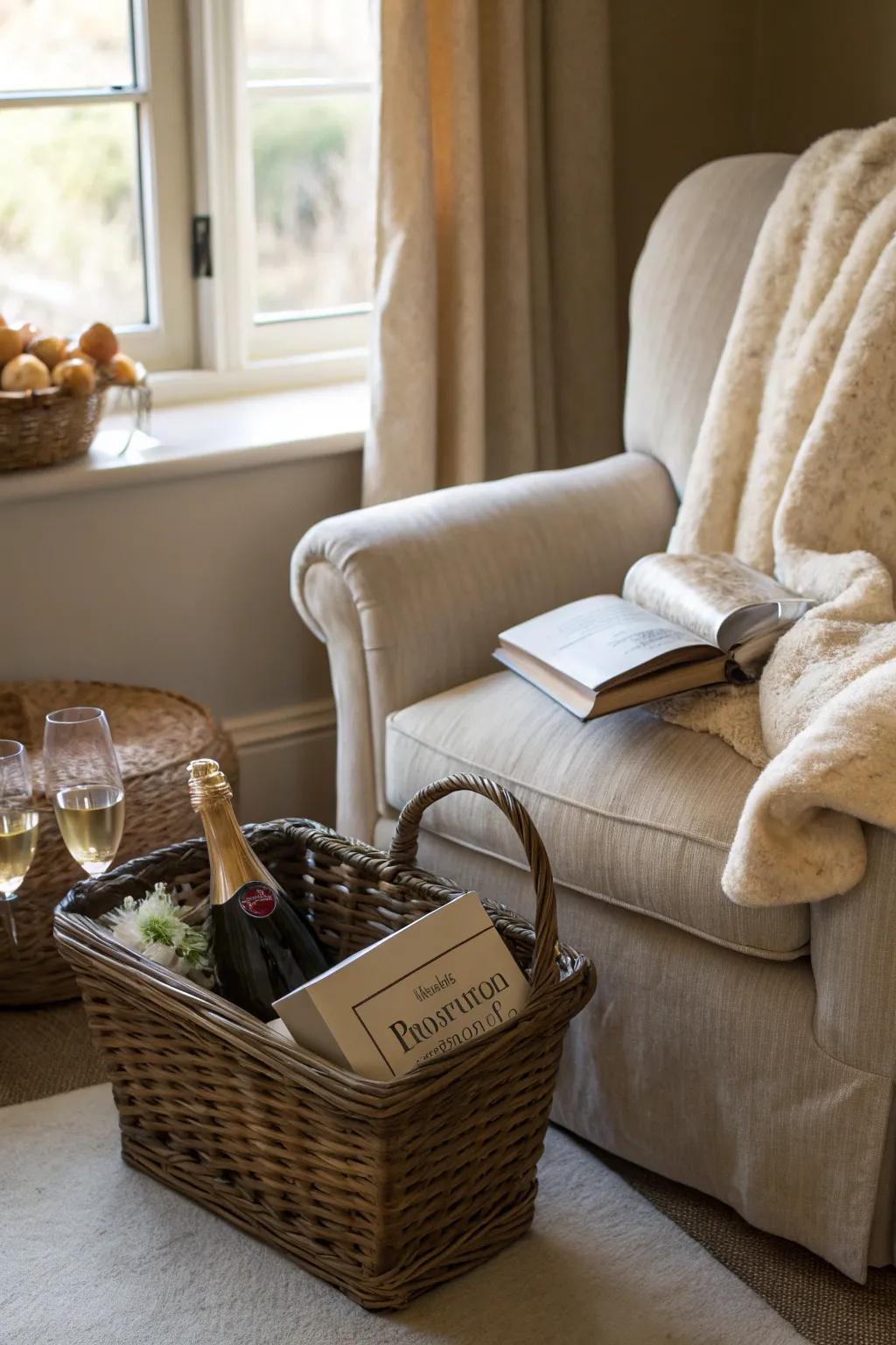 Comfortable evening in with a deluxe blanket and a classic novella.