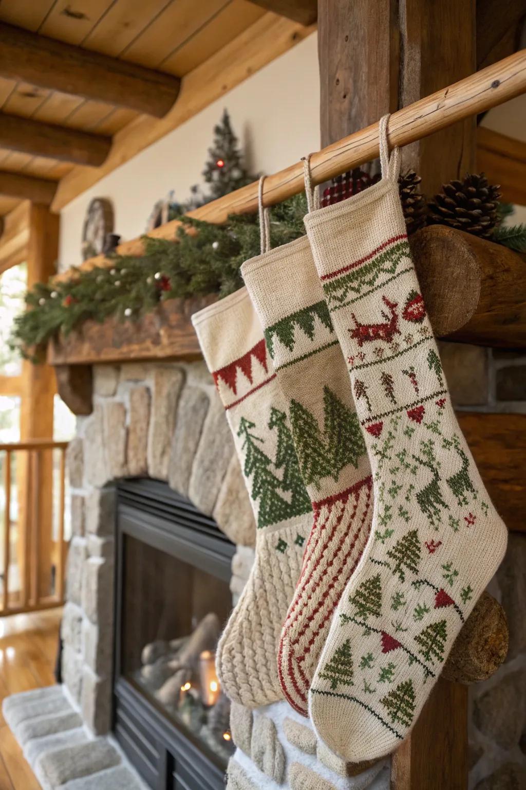 Organic-inspired surfaces bring a calm and earthy sensation to your stockings.