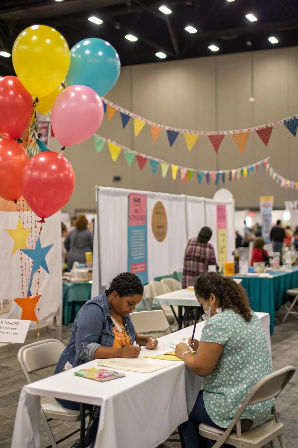 Scaled-down workshops engage guests and showcase items.